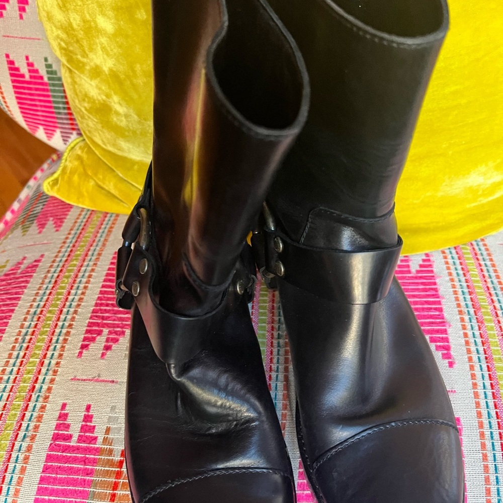 Dolce & Gabbana Made in Italy Black Leather Moto Boots Excellent Condition! - Picture 15 of 16